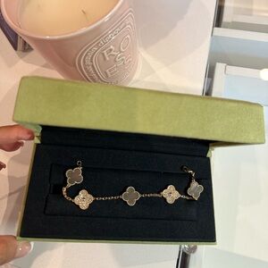 Van Cleef & Arpels Gold and Silver Clover Bracelet